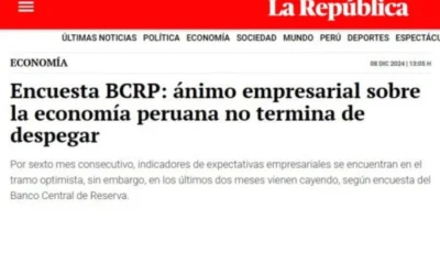 Ánimo empresarial sobre la economía peruana